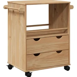 Chariots & Îlots-vidaXL Chariot de cuisine OTTA 59x45x80 cm bois massif de pin