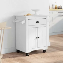 Chariots & Îlots-vidaXL Chariot de cuisine BODO 72x45x80 cm Blanc