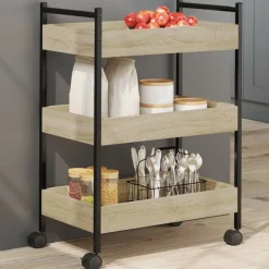 Chariots & Îlots-vidaXL Chariot de cuisine chêne sonoma 50x30x70 cm bois d'ingénierie Ch&ecirc;ne sonoma