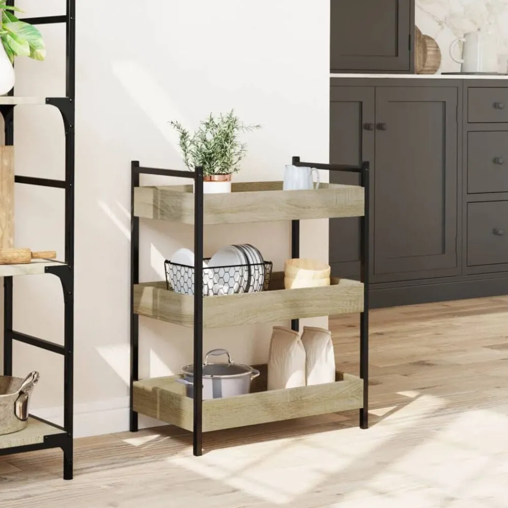 Chariots & Îlots-vidaXL Chariot de cuisine chêne sonoma 50x30x70 cm bois d'ingénierie Chêne sonoma
