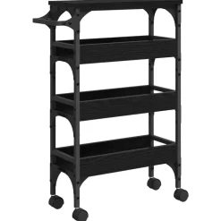 Chariots & Îlots-vidaXL Chariot de cuisine Chêne noir 53 x 20 x 76 cm Bois d'ingénierie Chêne noir