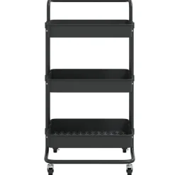 vidaXL Chariot de cuisine 3 niveaux 42x35x85 cm Fer et ABS