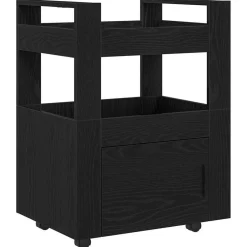 Chariots & Îlots-vidaXL Chariot de cuisine Chêne noir 60 x 45 x 80 cm Bois d'ingénierie Chêne noir