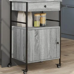 vidaXL Chariot de cuisine 56x43x89,5 cm bois d'ingénierie