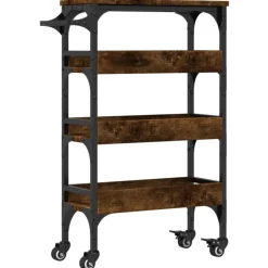 Chariots & Îlots-vidaXL Chariot de cuisine chêne fumé 53x20x76 cm bois d'ingénierie Chêne fumé