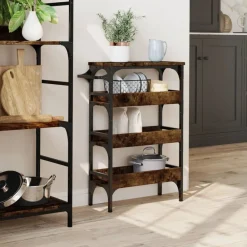 Chariots & Îlots-vidaXL Chariot de cuisine chêne fumé 53x20x76 cm bois d'ingénierie Chêne fumé