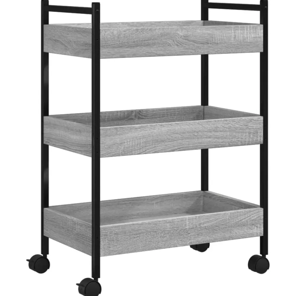 Chariots & Îlots-vidaXL Chariot de cuisine 50x30x70 cm bois d'ingénierie Sonoma gris