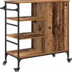 Chariots & Îlots-vidaXL Chariot de cuisine 87.5 x 39 x 84.5 cm Bois ancien