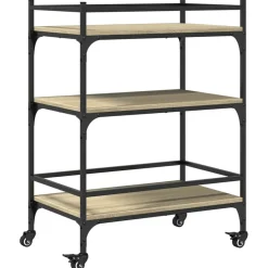 Chariots & Îlots-vidaXL Chariot de cuisine chêne sonoma 65x40x86,5 cm bois d'ingénierie Chêne sonoma