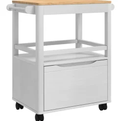 Chariots & Îlots-vidaXL Chariot de cuisine FLORO 72,5 x 45 x 80 cm Blanc