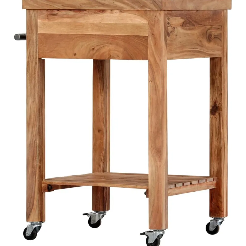 vidaXL Chariot de cuisine 58x58x89 cm Bois d'acacia massif