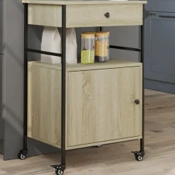 vidaXL Chariot de cuisine chêne sonoma 56x43x89,5 cm bois d'ingénierie