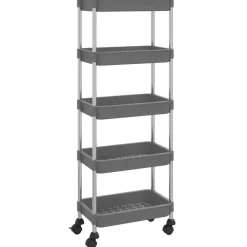 vidaXL Chariot de cuisine 5 niveaux 42x29x128 cm Fer et ABS