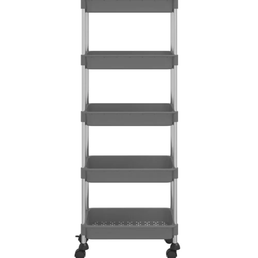vidaXL Chariot de cuisine 5 niveaux 42x29x128 cm Fer et ABS