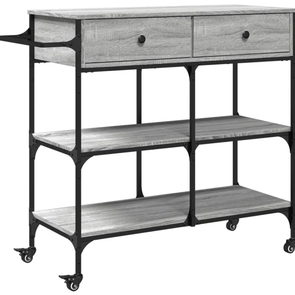 vidaXL Chariot de cuisine 105x42x95 cm bois d'ingénierie