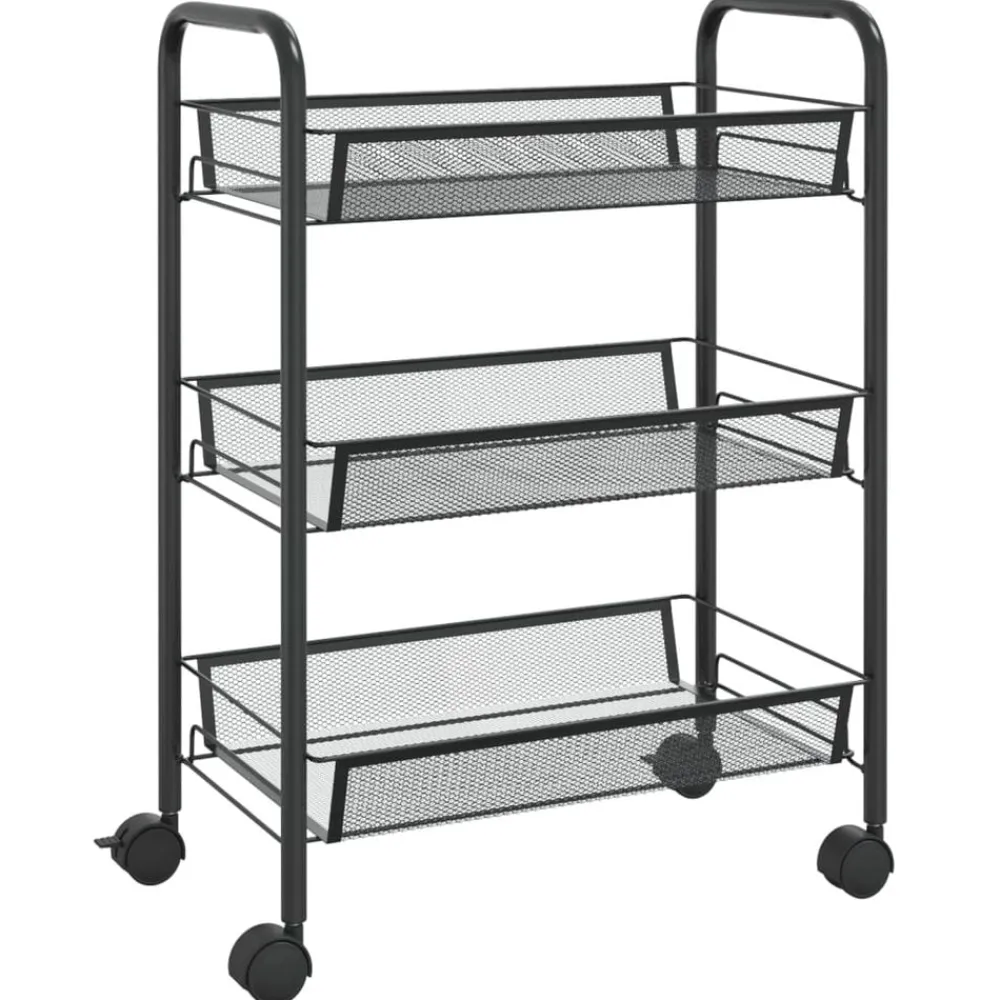 vidaXL Chariot de cuisine à 3 niveaux 46x26x64 cm Fer