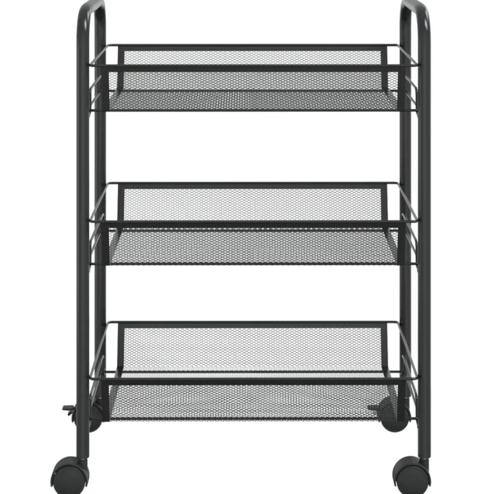 vidaXL Chariot de cuisine à 3 niveaux 46x26x64 cm Fer