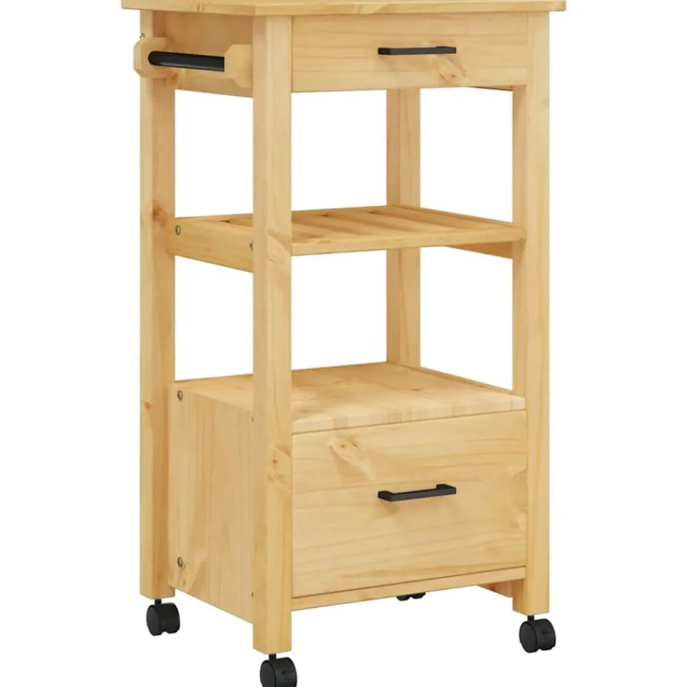 vidaXL Chariot de cuisine MONZA 48x40x88,5 cm bois massif de pin