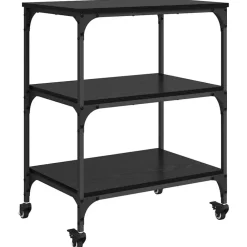 Chariots & Îlots-vidaXL Chariot de cuisine Chêne noir 60 x 41 x 76 cm Bois d'ingénierie Chêne noir