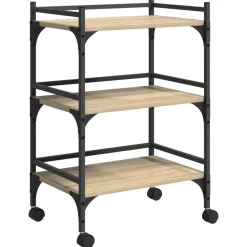 vidaXL Chariot de cuisine Chêne Sonoma 50 x 35 x 75,5 cm