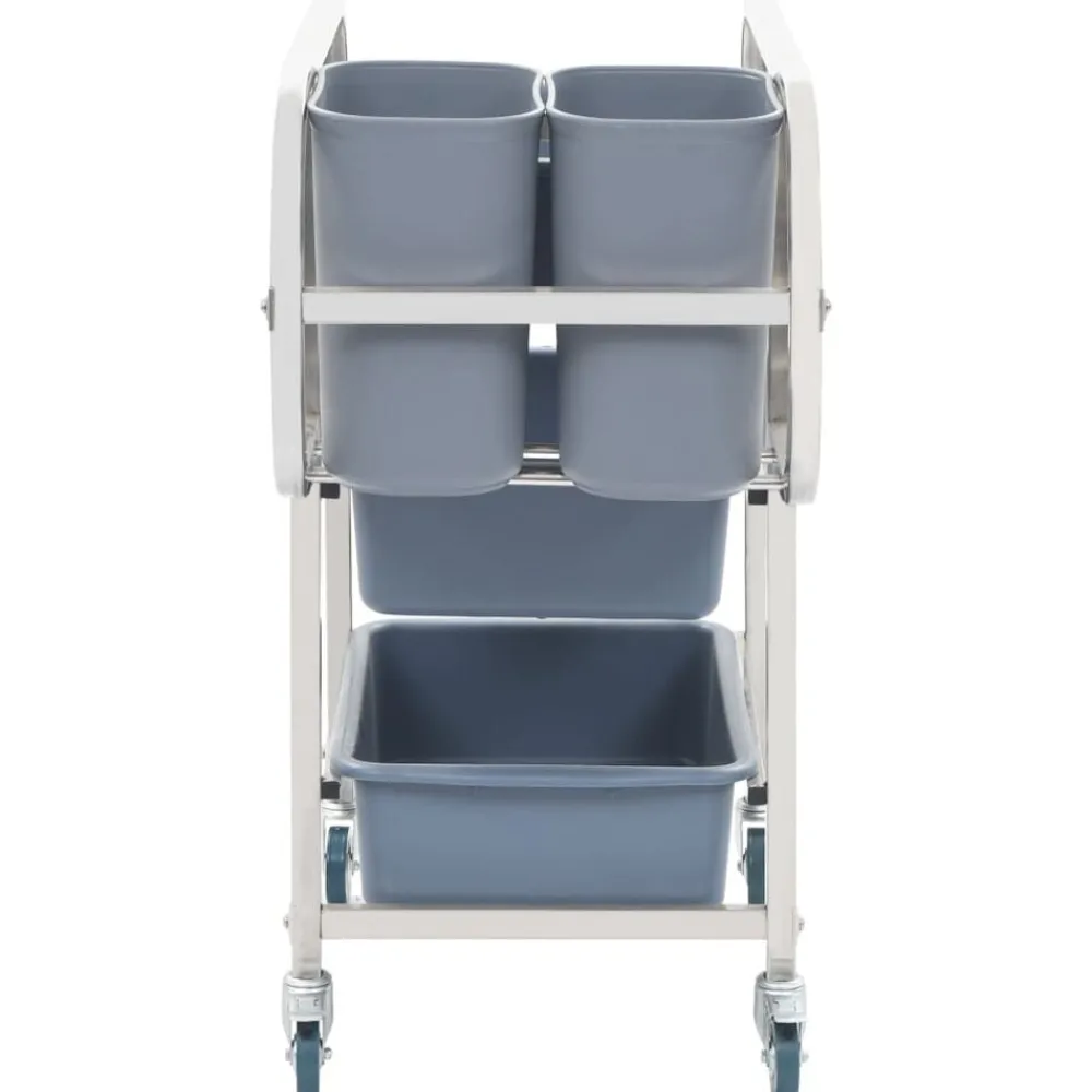 Chariots & Îlots-vidaXL Chariot de cuisine avec récipients en plastique 82x43,5x93 cm