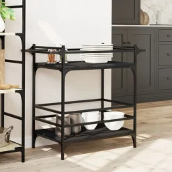 vidaXL Chariot de cuisine 82x40x78,5 cm bois d'ingénierie