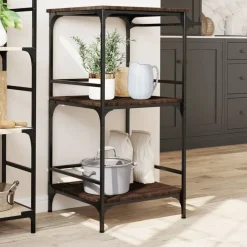 Chariots & Îlots-vidaXL Chariot de cuisine chêne marron 60,5x50x105cm bois d'ingénierie Chêne marron