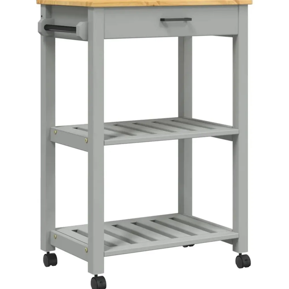 Chariots & Îlots-vidaXL Chariot de cuisine MONZA 60x40x88,5 cm bois massif de pin Gris