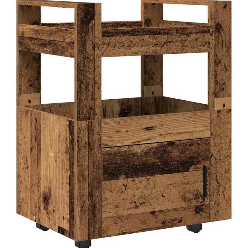 Chariots & Îlots-vidaXL Chariot de cuisine 60 x 45 x 80 cm Bois ancien