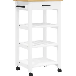 vidaXL Chariot de cuisine MONZA 48x40x88,5 cm bois massif de pin