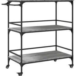 Chariots & Îlots-vidaXL Chariot de cuisine 100,5x50x105cm bois d'ingénierie Sonoma gris