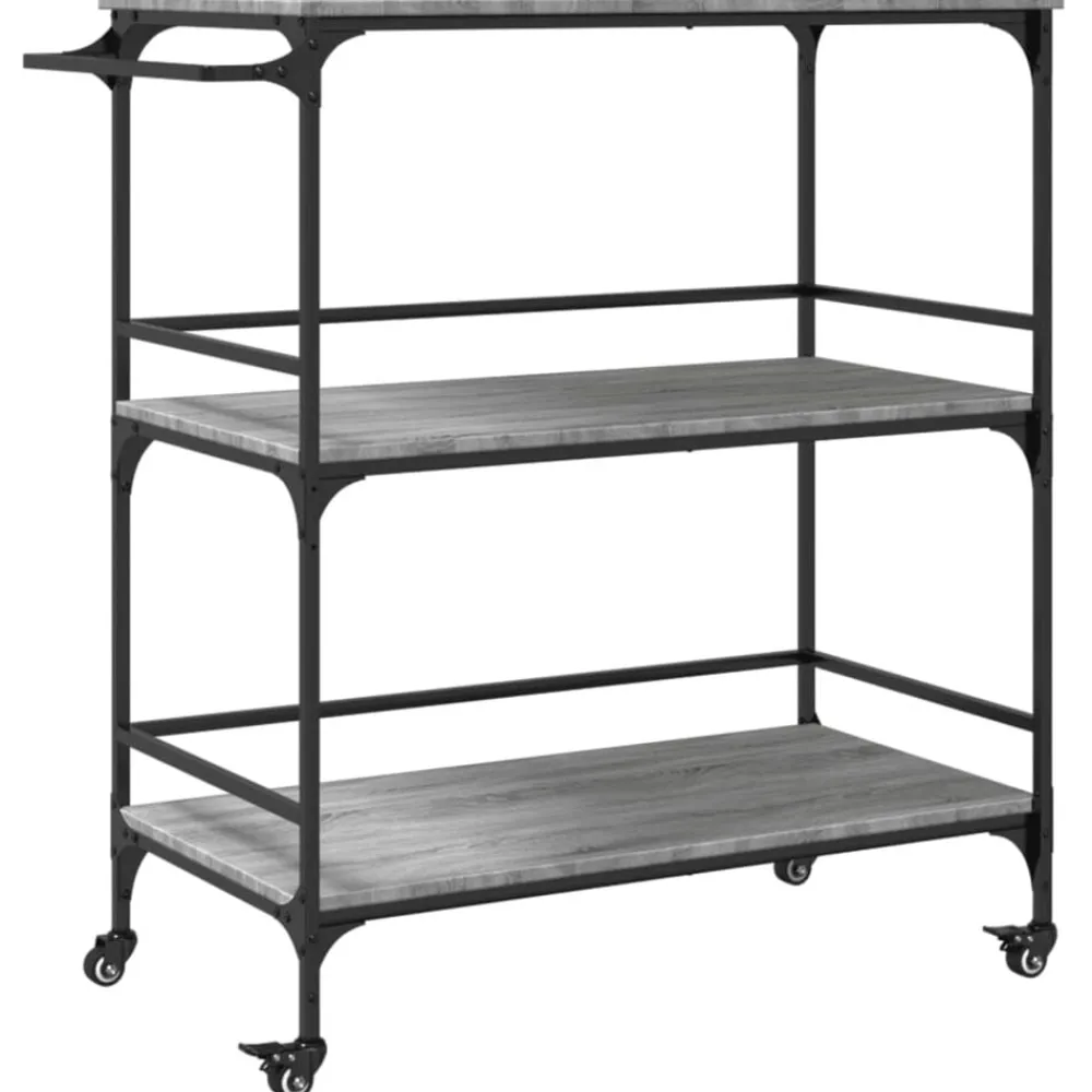Chariots & Îlots-vidaXL Chariot de cuisine 100,5x50x105cm bois d'ingénierie Sonoma gris