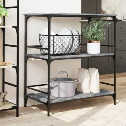Chariots & Îlots-vidaXL Chariot de cuisine 100,5x50x105cm bois d'ingénierie Sonoma gris