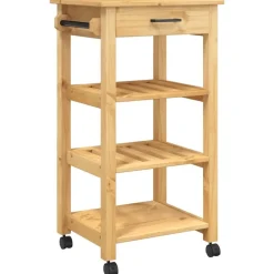 vidaXL Chariot de cuisine MONZA 48x40x88,5 cm bois massif de pin