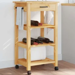 vidaXL Chariot de cuisine MONZA 48x40x88,5 cm bois massif de pin
