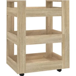 Chariots & Îlots-vidaXL Chariot de cuisine Chêne sonoma 60x45x80 cm Bois d'ingénierie Chêne sonoma