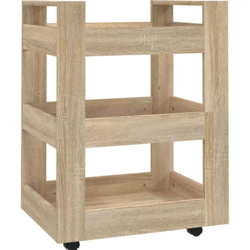 Chariots & Îlots-vidaXL Chariot de cuisine Chêne sonoma 60x45x80 cm Bois d'ingénierie Chêne sonoma