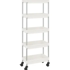 Chariots & Îlots-vidaXL Chariot de cuisine 5 niveaux 42x29x128 cm Fer et ABS Blanc