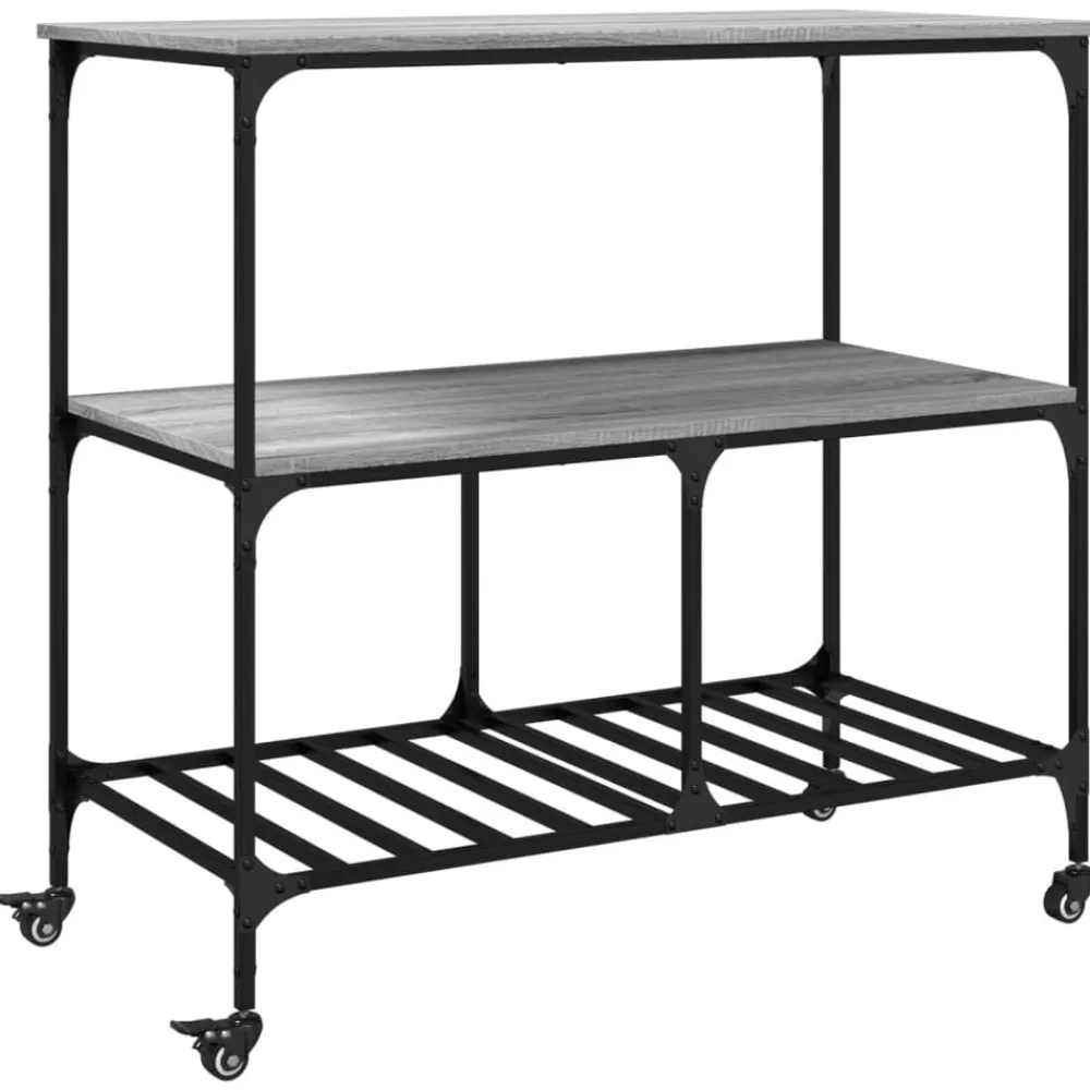 vidaXL Chariot de cuisine 100x50x95 cm bois d'ingénierie