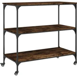 Chariots & Îlots-vidaXL Chariot de cuisine chêne fumé 102x50x95 cm bois d'ingénierie Chêne fumé