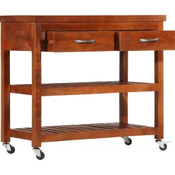 vidaXL Chariot de cuisine 100x48x89 cm Bois d'acacia massif
