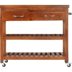 vidaXL Chariot de cuisine 100x48x89 cm Bois d'acacia massif