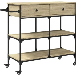 vidaXL Chariot de cuisine chêne sonoma 105x42x95 cm bois d'ingénierie