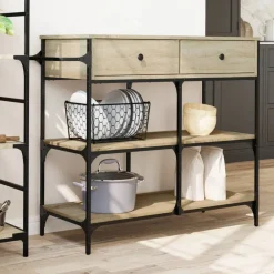 vidaXL Chariot de cuisine chêne sonoma 105x42x95 cm bois d'ingénierie