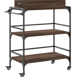vidaXL Chariot de cuisine chêne marron 81,5x41x92,5 cm bois ingénierie