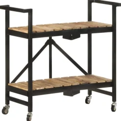 vidaXL Chariot de cuisine 87x36x81 cm Bois massif de manguier