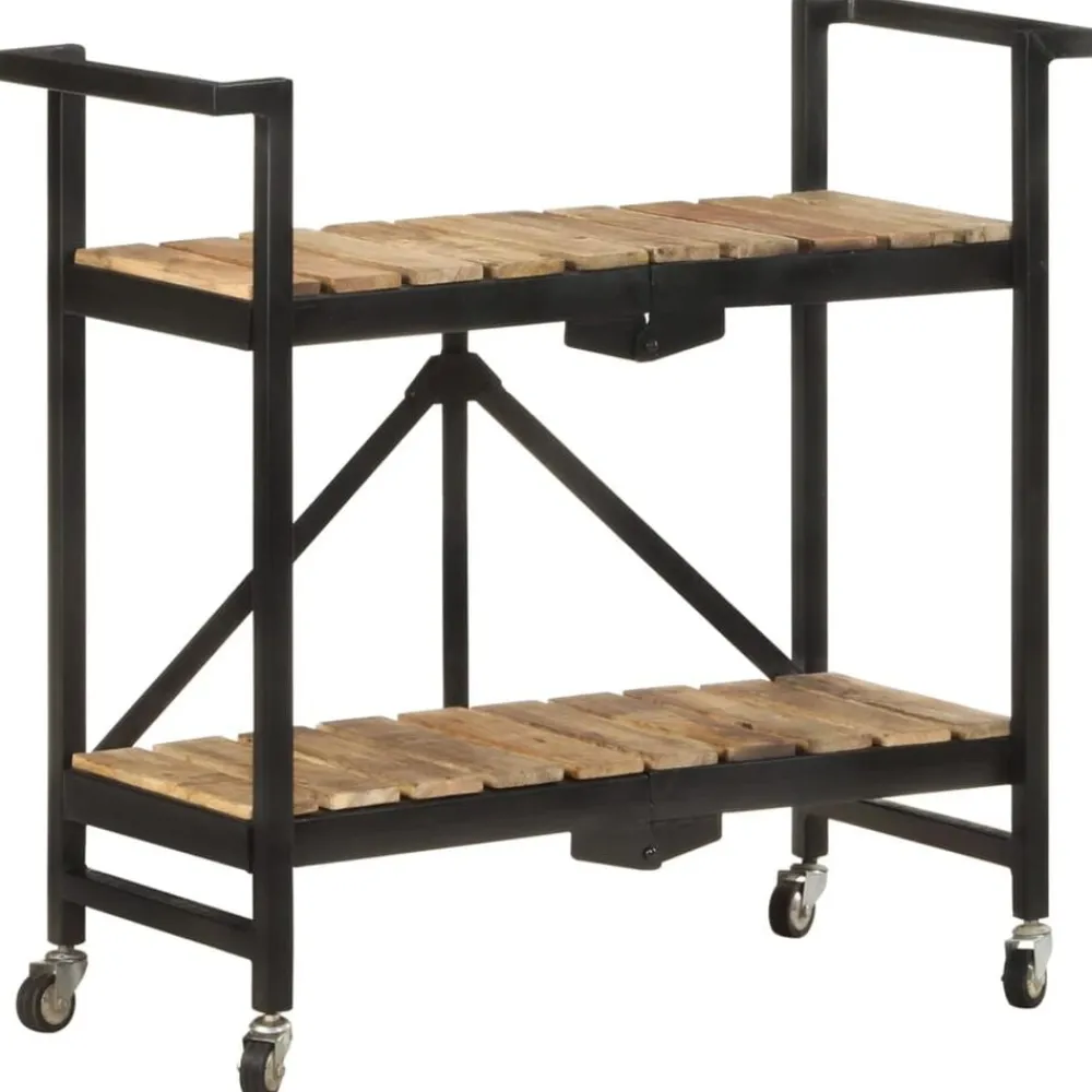 vidaXL Chariot de cuisine 87x36x81 cm Bois massif de manguier