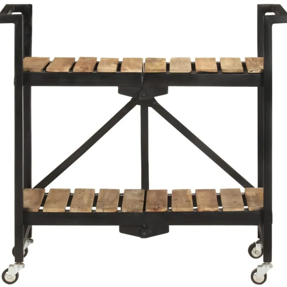vidaXL Chariot de cuisine 87x36x81 cm Bois massif de manguier