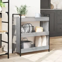 Chariots & Îlots-vidaXL Chariot de cuisine 70x30x82 cm bois d'ingénierie Sonoma gris