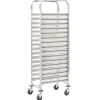 vidaXL Chariot de cuisine pour 16 plateaux 38x55x163 cm Inox